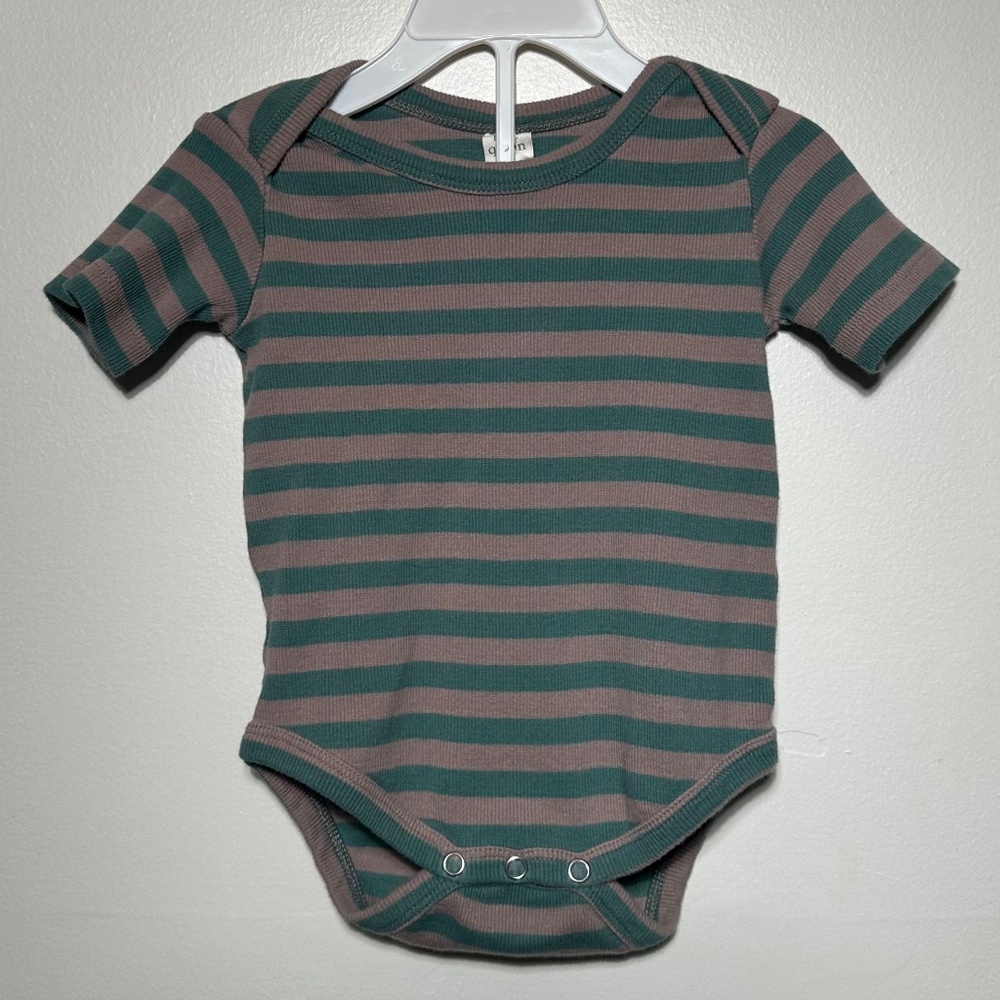 Kate Quinn | bodysuit | Sagebrush Stripe | organic cotton | skinny rib | 6-12m